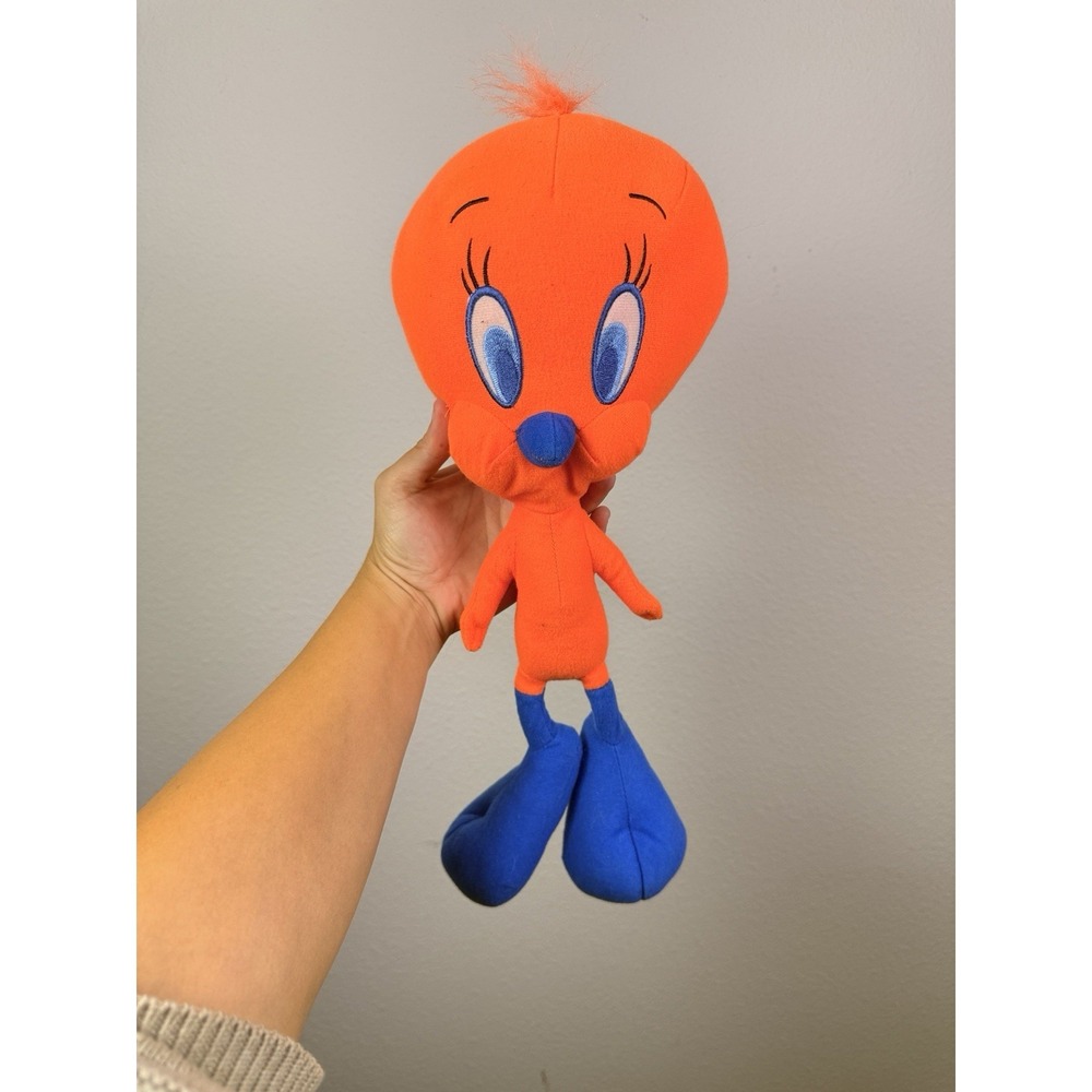 Tweety Bird Looney Tunes Warner Bros Small Plush  Orange Blue‎ VTG 2000s